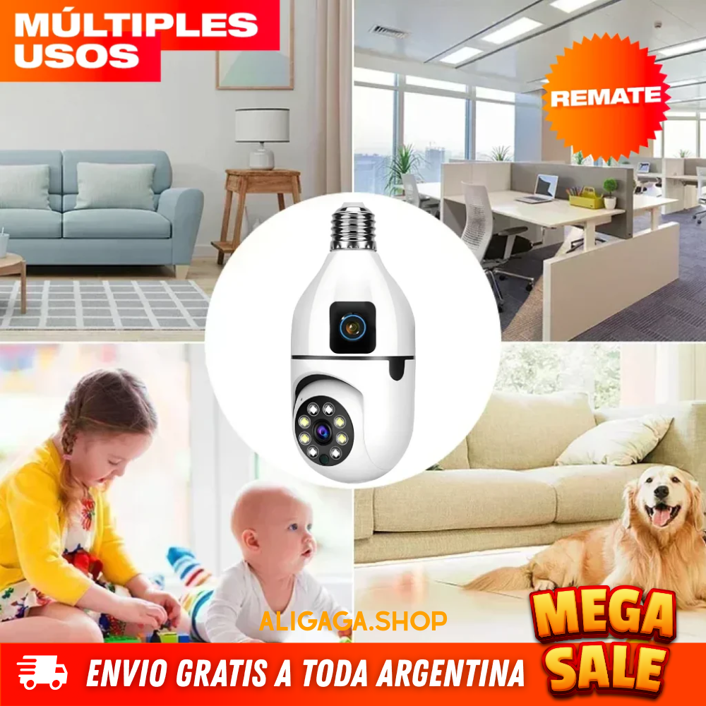 CÁMARA DE SEGURIDAD DUAL PARA BOMBILLA