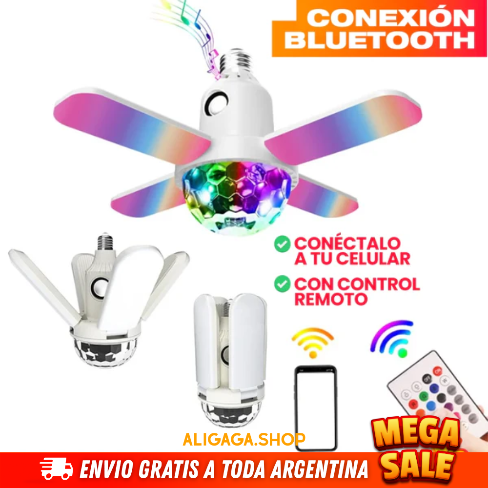 BOMBILLA LED COLORIDA Y PARLANTE BLUETOOTH