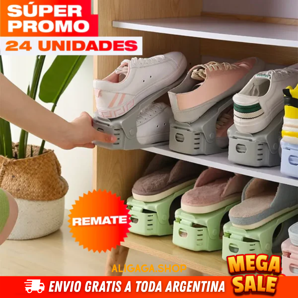 24 ORGANIZADORES DE ZAPATOS AJUSTABLES