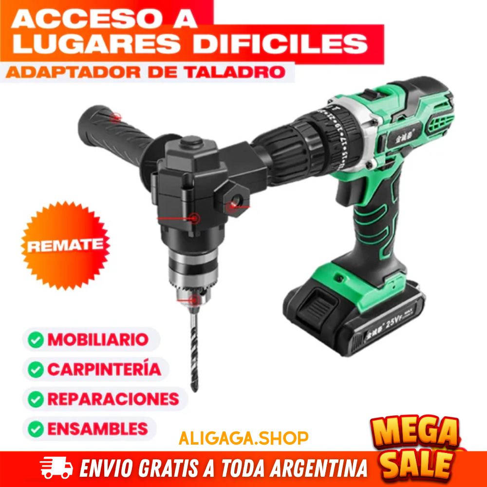 ADAPTADOR CONVERTIDOR DE TALADRO A 90 GRADOS